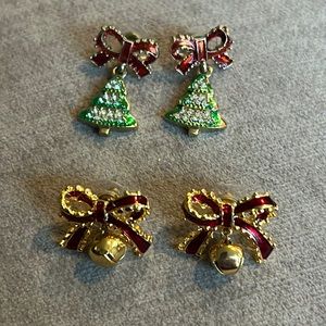 Christmas fashion earrings.  2 pairs